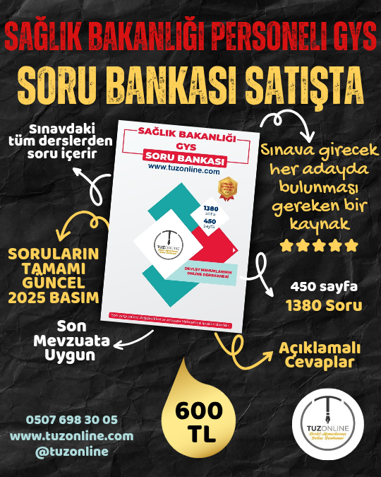 Sağlık Bakanlığı Personeli GYS Soru Bankası